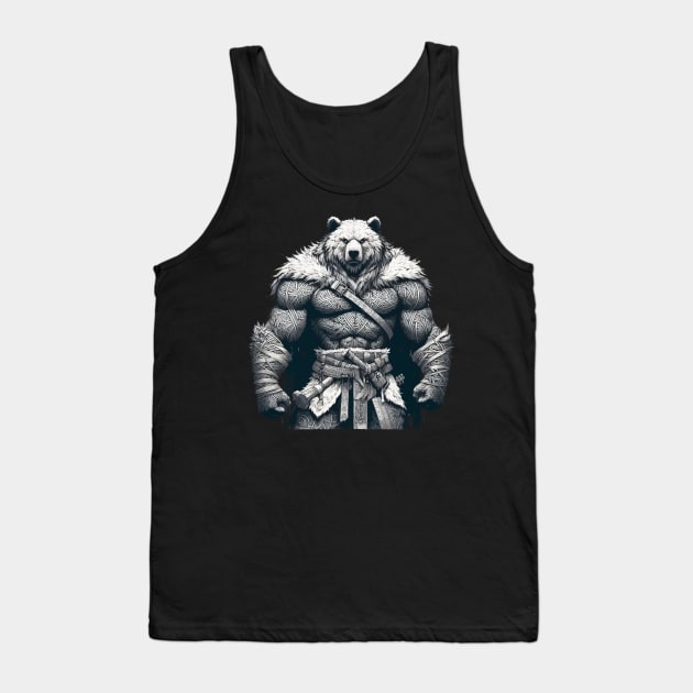 Norse Mythology Viking Warrior Bear Berserker Tank Top by TomFrontierArt